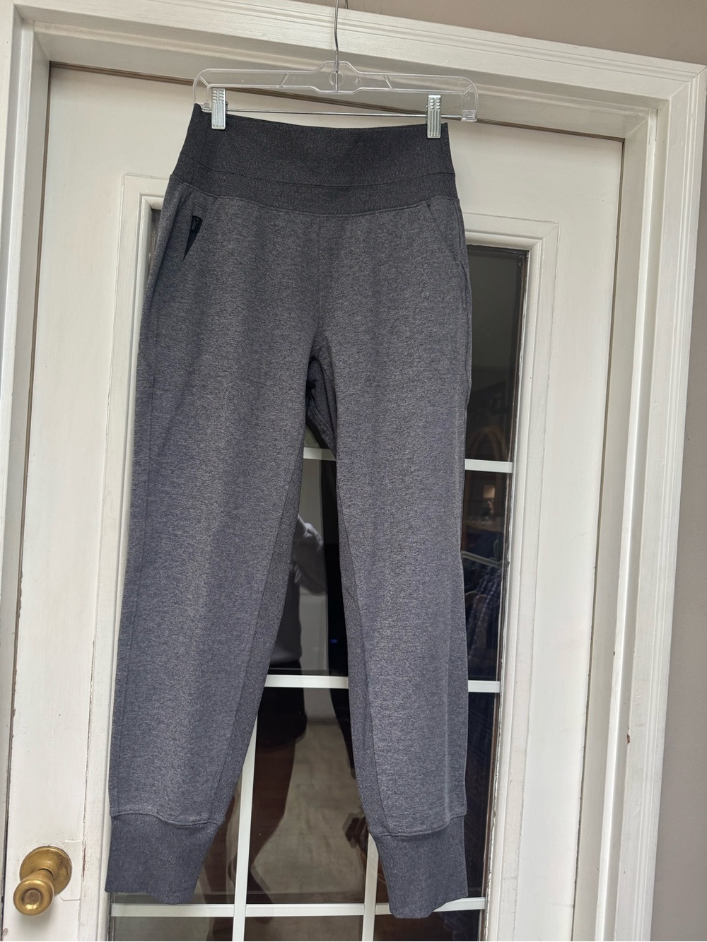 Athleta Venice Jogger Pants Charcoal Heather Gray Zip Pockets Size XS